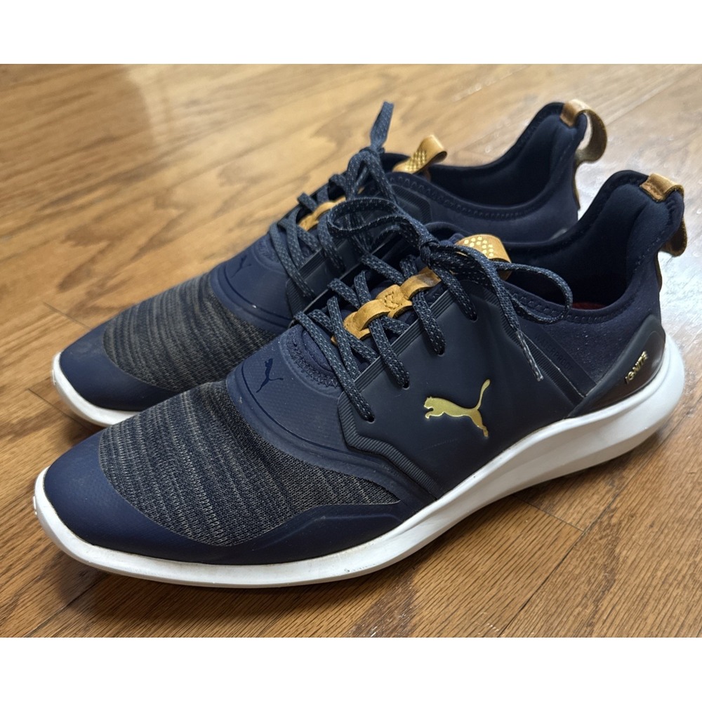 Puma Navy and Gold Sneakers